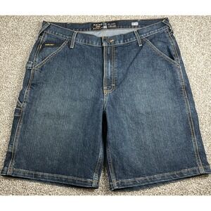 Ariat Rebar M4 Relaxed Straight Denim Jean Shorts Size 36 Carpenter Utility